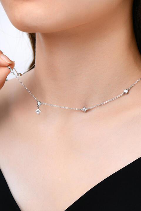 Feminine Flair 925 Sterling Silver Moissanite Necklace-MXSTUDIO.COM