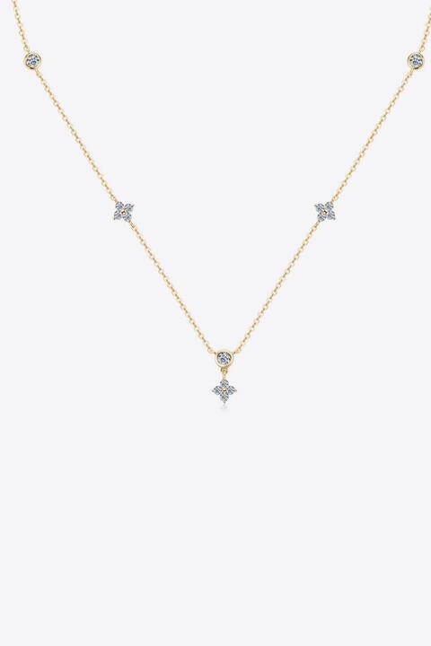 Feminine Flair 925 Sterling Silver Moissanite Necklace-MXSTUDIO.COM