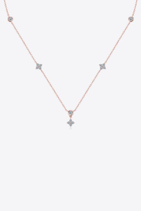 Feminine Flair 925 Sterling Silver Moissanite Necklace-MXSTUDIO.COM