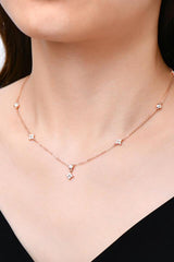 Feminine Flair 925 Sterling Silver Moissanite Necklace-MXSTUDIO.COM