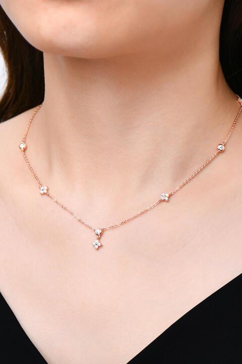 Feminine Flair 925 Sterling Silver Moissanite Necklace-MXSTUDIO.COM