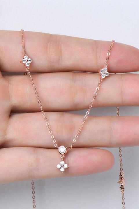 Feminine Flair 925 Sterling Silver Moissanite Necklace-MXSTUDIO.COM