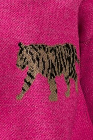 Ferocious Warmth Crew Neck Tiger Print Sweater-MXSTUDIO.COM