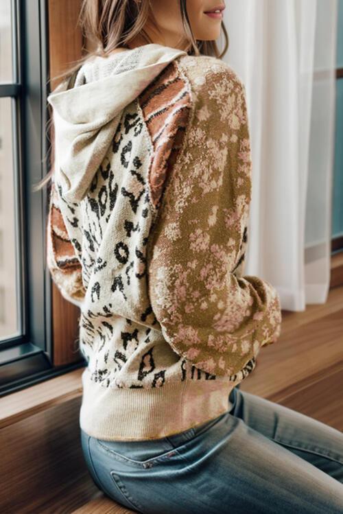 Fierce Embrace Leopard Sweater With Hood-MXSTUDIO.COM