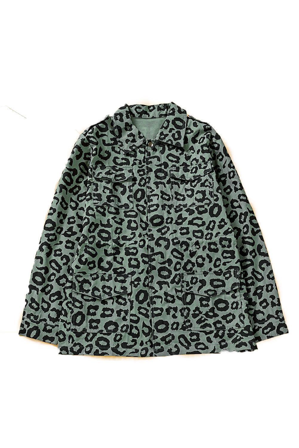 Fierce Green Leopard Print Jacket - MXSTUDIO.COM