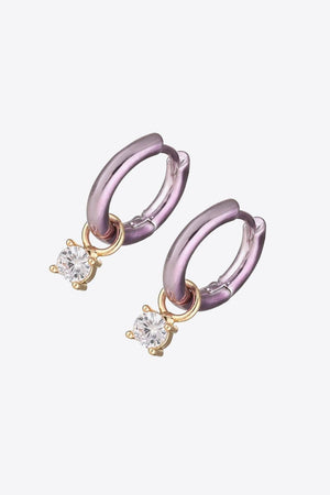 Final Flourish Zircon Huggie Drop Earrings - MXSTUDIO.COM