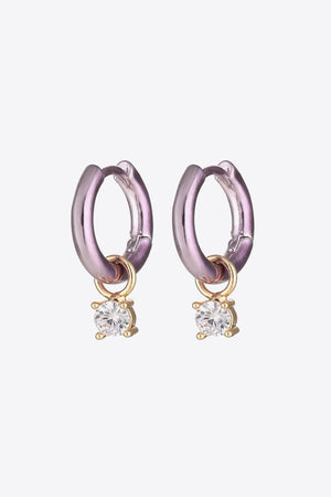 Final Flourish Zircon Huggie Drop Earrings - MXSTUDIO.COM