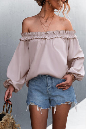 Fine Looking Off-Shoulder Balloon Sleeve Top - MXSTUDIO.COM