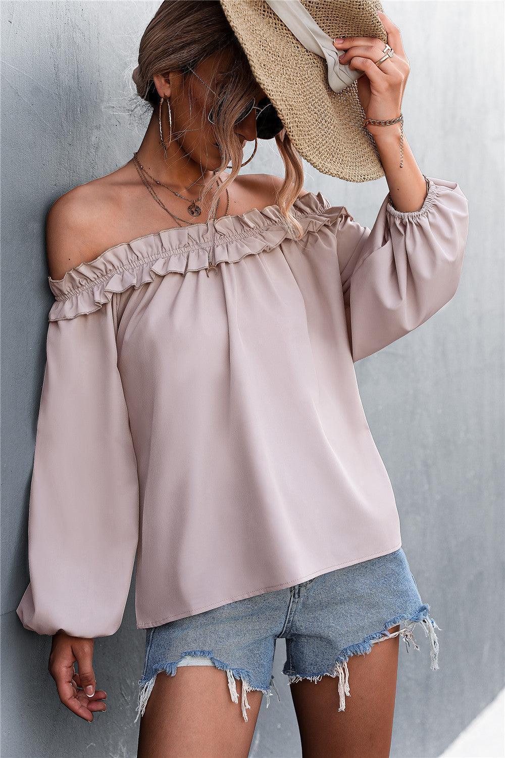 Fine Looking Off-Shoulder Balloon Sleeve Top - MXSTUDIO.COM