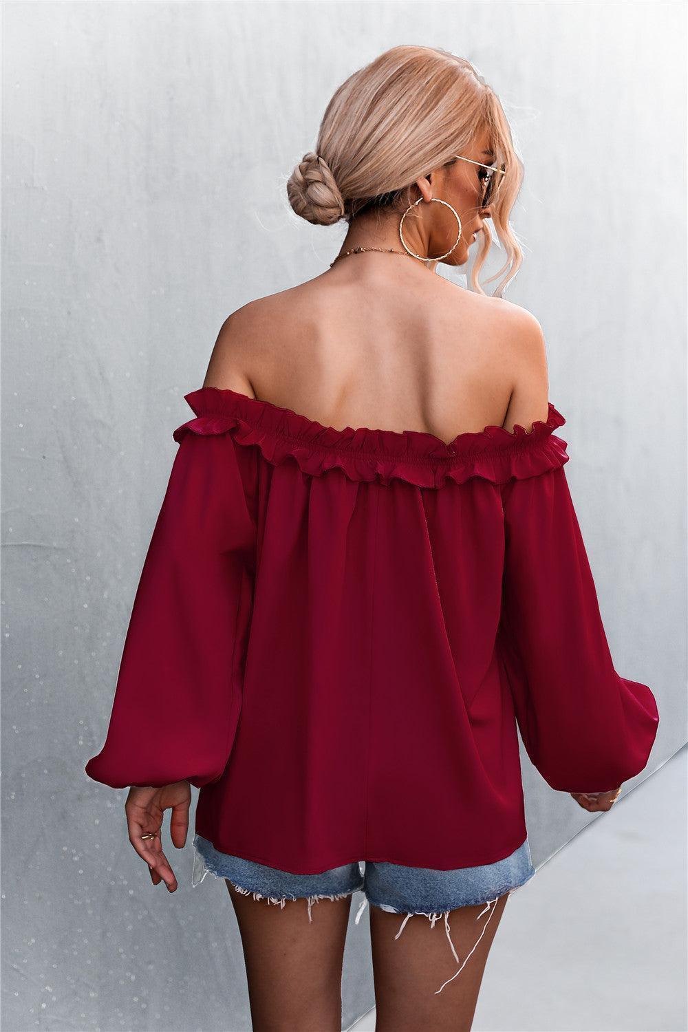 Fine Looking Off-Shoulder Balloon Sleeve Top - MXSTUDIO.COM