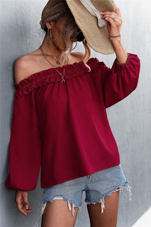 Fine Looking Off-Shoulder Balloon Sleeve Top - MXSTUDIO.COM