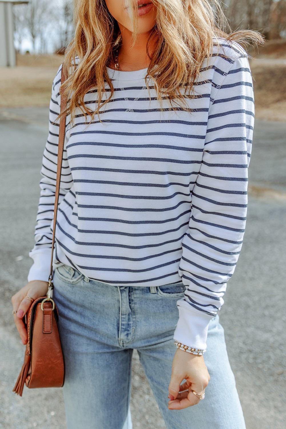 Fine Weekend Striped Long Sleeve Top - MXSTUDIO.COM