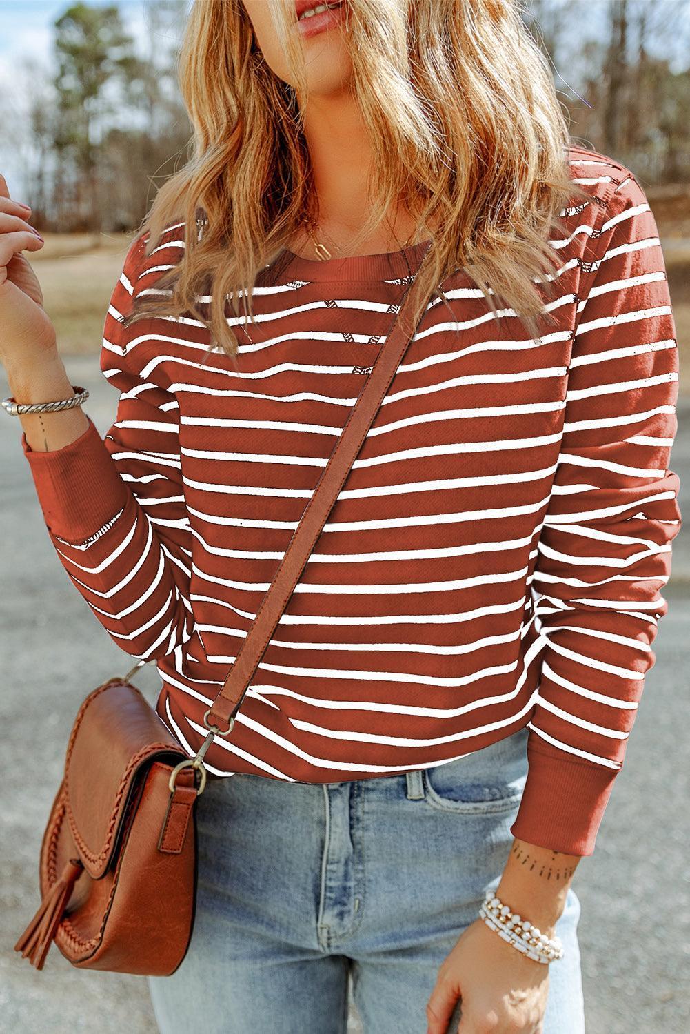 Fine Weekend Striped Long Sleeve Top - MXSTUDIO.COM