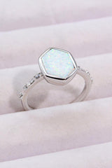 Finest Cut Hexagon 925 Sterling Silver Opal Ring - MXSTUDIO.COM