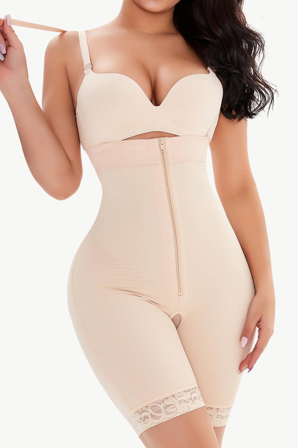 Firm Control Zip-Up Under-Bust Shaping Bodysuit - MXSTUDIO.COM