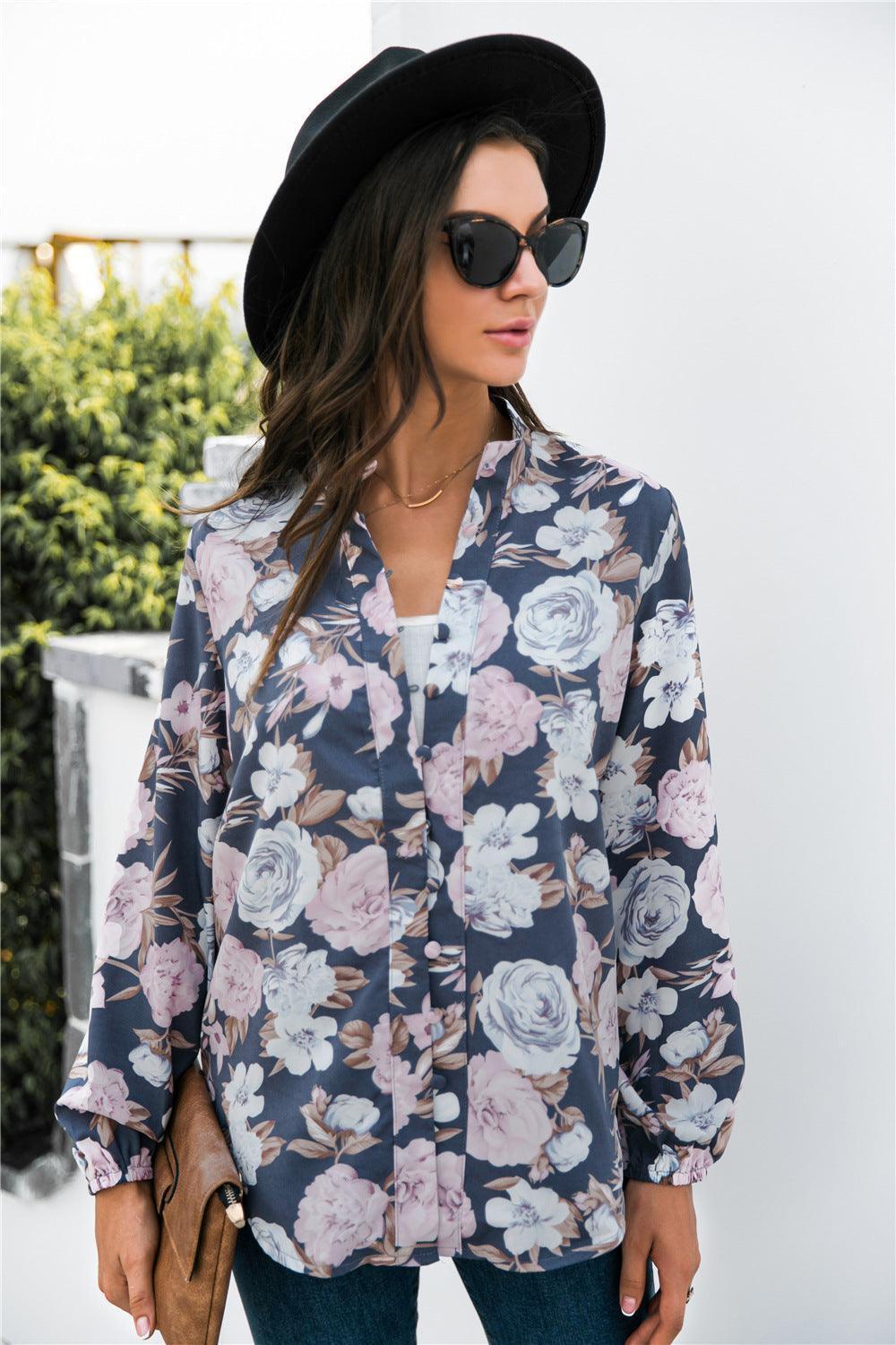 First Class Floral Buttoned Long Sleeve Shirt - MXSTUDIO.COM