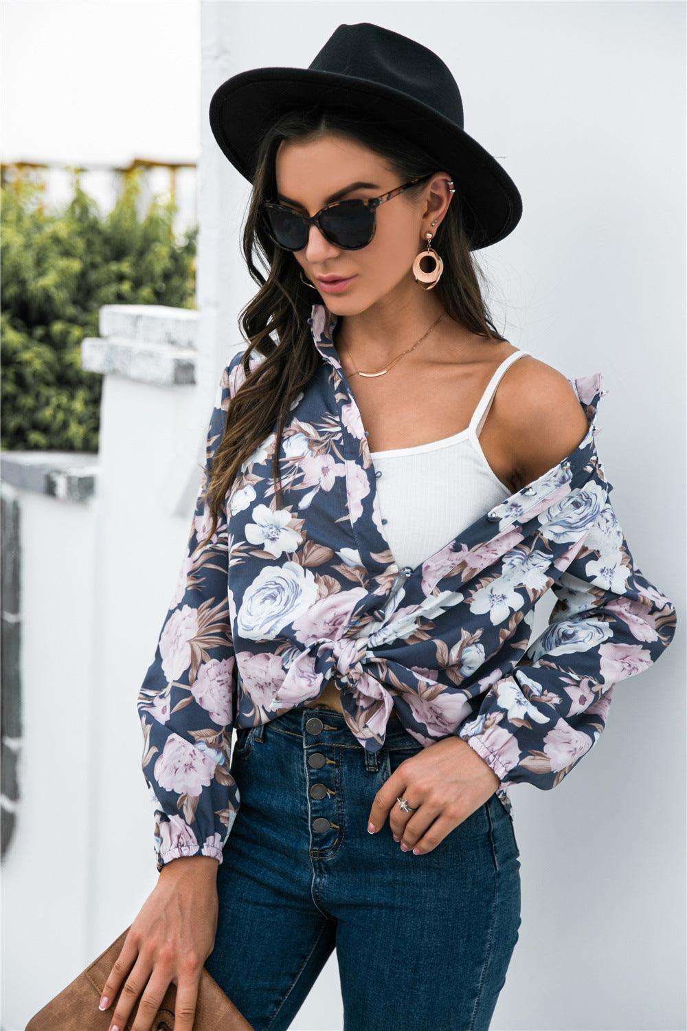 First Class Floral Buttoned Long Sleeve Shirt - MXSTUDIO.COM