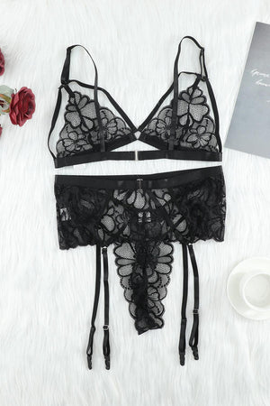 Fit Like A Dream Three-Piece Lace Lingerie Set - MXSTUDIO.COM