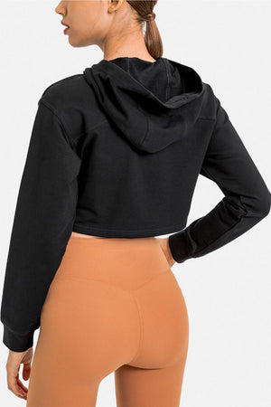 Fit and Bold Cropped Sports Hoodie - MXSTUDIO.COM