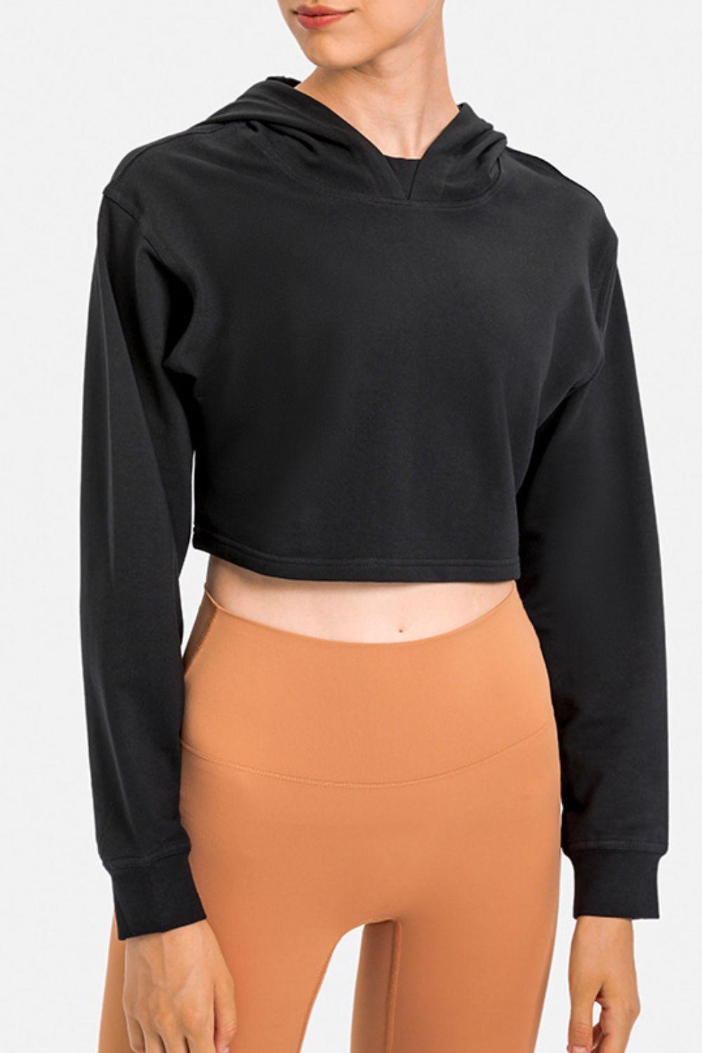 Fit and Bold Cropped Sports Hoodie - MXSTUDIO.COM
