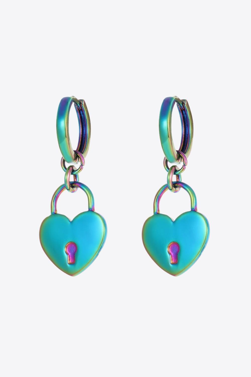 Fitly Deserved Multicolored Heart Drop Earrings - MXSTUDIO.COM