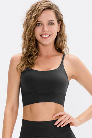 Fitness Nut Scoop Neck Wireless Sports Bra - MXSTUDIO.COM