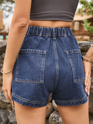 a close up of a person wearing shorts