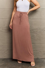 Flare Smoothly Tie Waist Plus Size Maxi Skirt - MXSTUDIO.COM