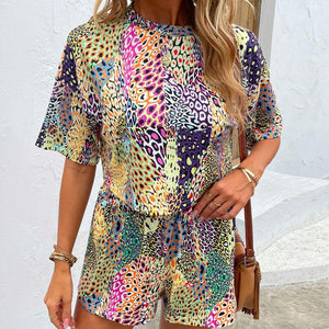 Flashy Dropped Shoulder Tee and Shorts Set - MXSTUDIO.COM