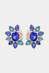 Flashy Glass Stone Geometric Dangle Earrings-MXSTUDIO.COM