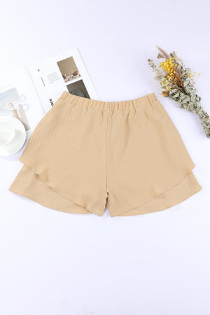 Flashy Layered Elastic Waist Shorts - MXSTUDIO.COM