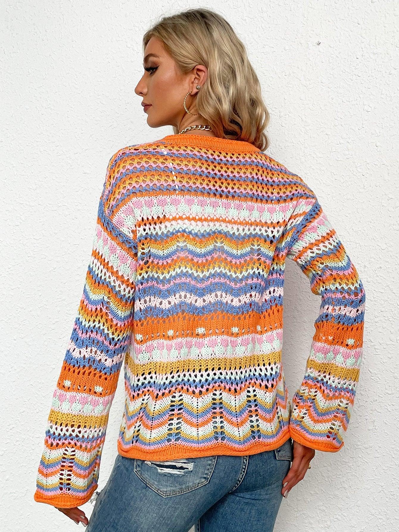 Flashy Openwork Cardigan - MXSTUDIO.COM