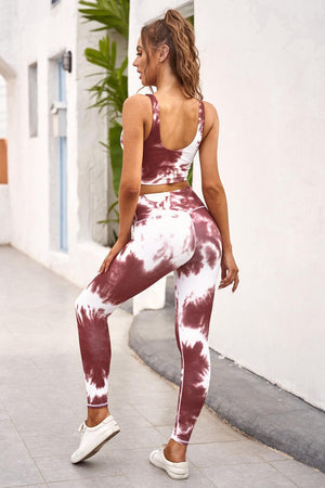 Flattering Tie Dye Pattern Yoga Set - MXSTUDIO.COM