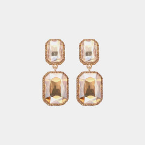 Flaunt Freely Glass Stone Geometric Dangle Earrings-MXSTUDIO.COM