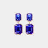 Flaunt Freely Glass Stone Geometric Dangle Earrings-MXSTUDIO.COM