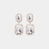 Flaunt Freely Glass Stone Geometric Dangle Earrings-MXSTUDIO.COM