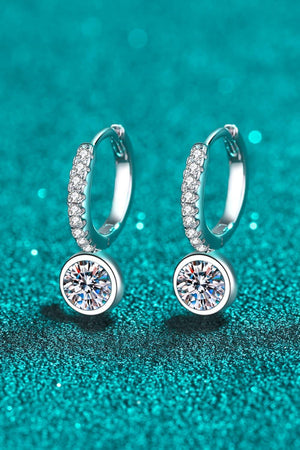 Flaunt Zircon Accents 1 Carat Moissanite Drop Earrings - MXSTUDIO.COM