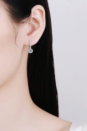 Flaunt Zircon Accents 1 Carat Moissanite Drop Earrings - MXSTUDIO.COM