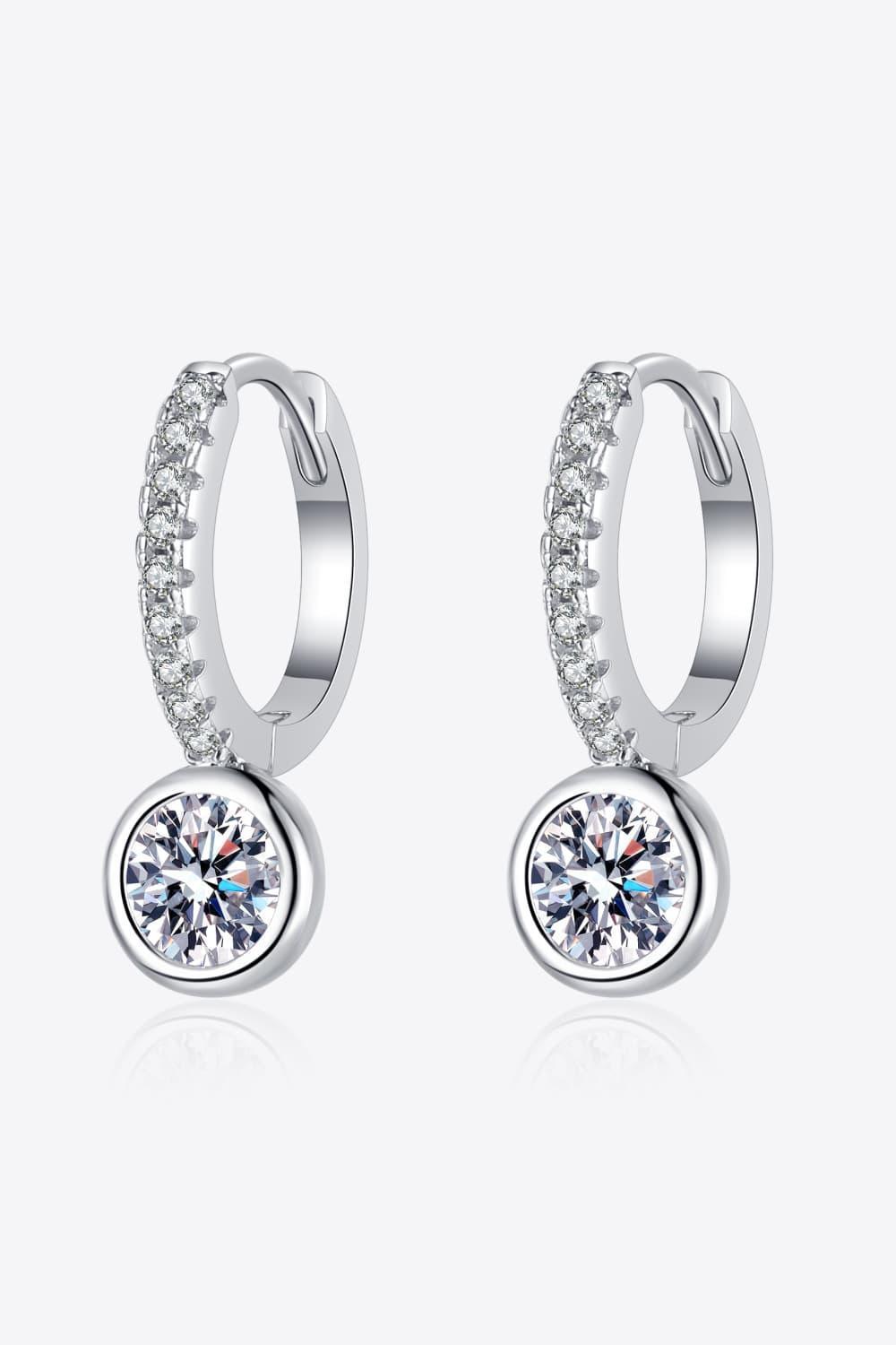 Flaunt Zircon Accents 1 Carat Moissanite Drop Earrings - MXSTUDIO.COM