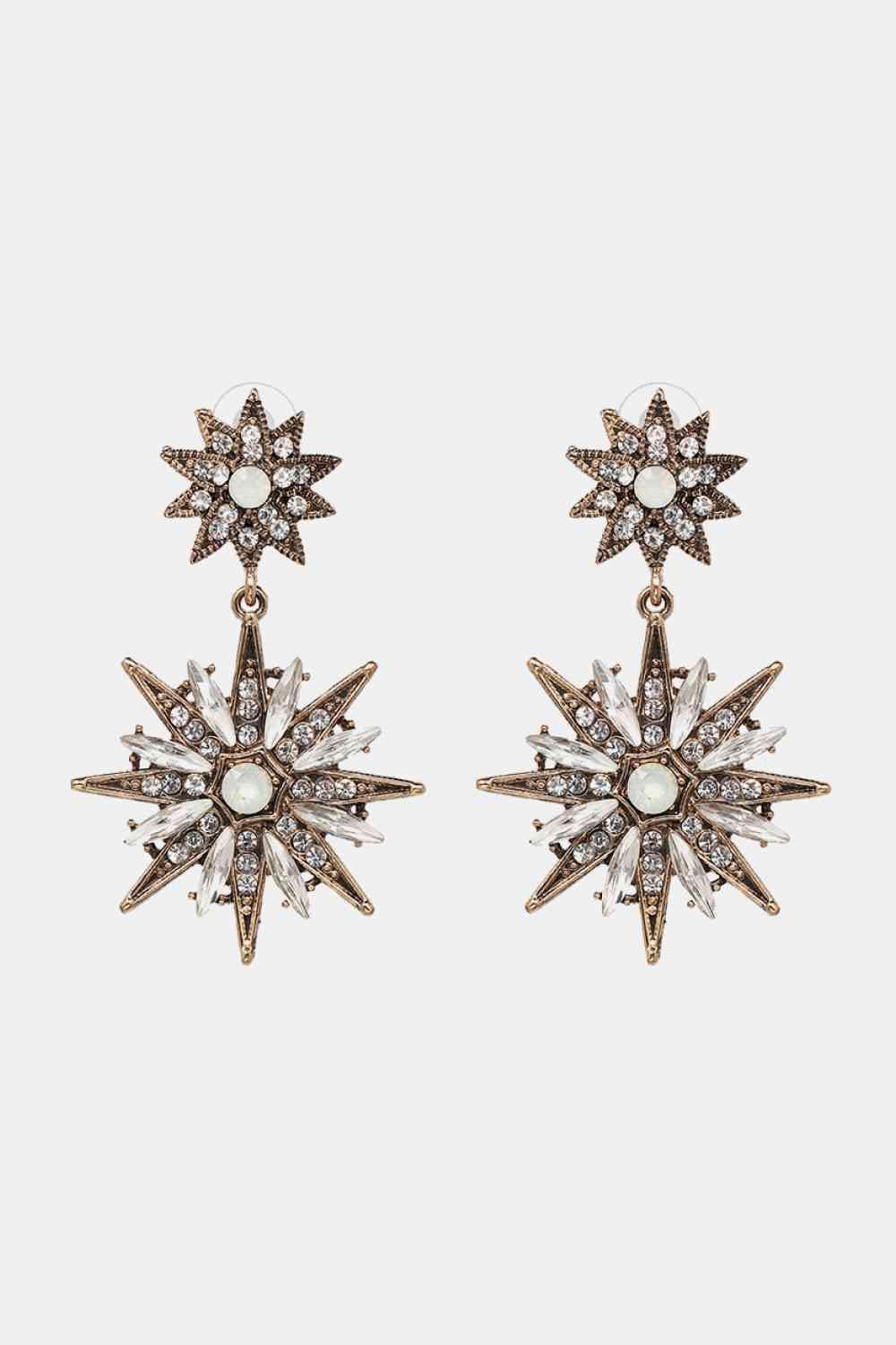 Flawless Mate Zinc Alloy Star Dangle Earrings-MXSTUDIO.COM