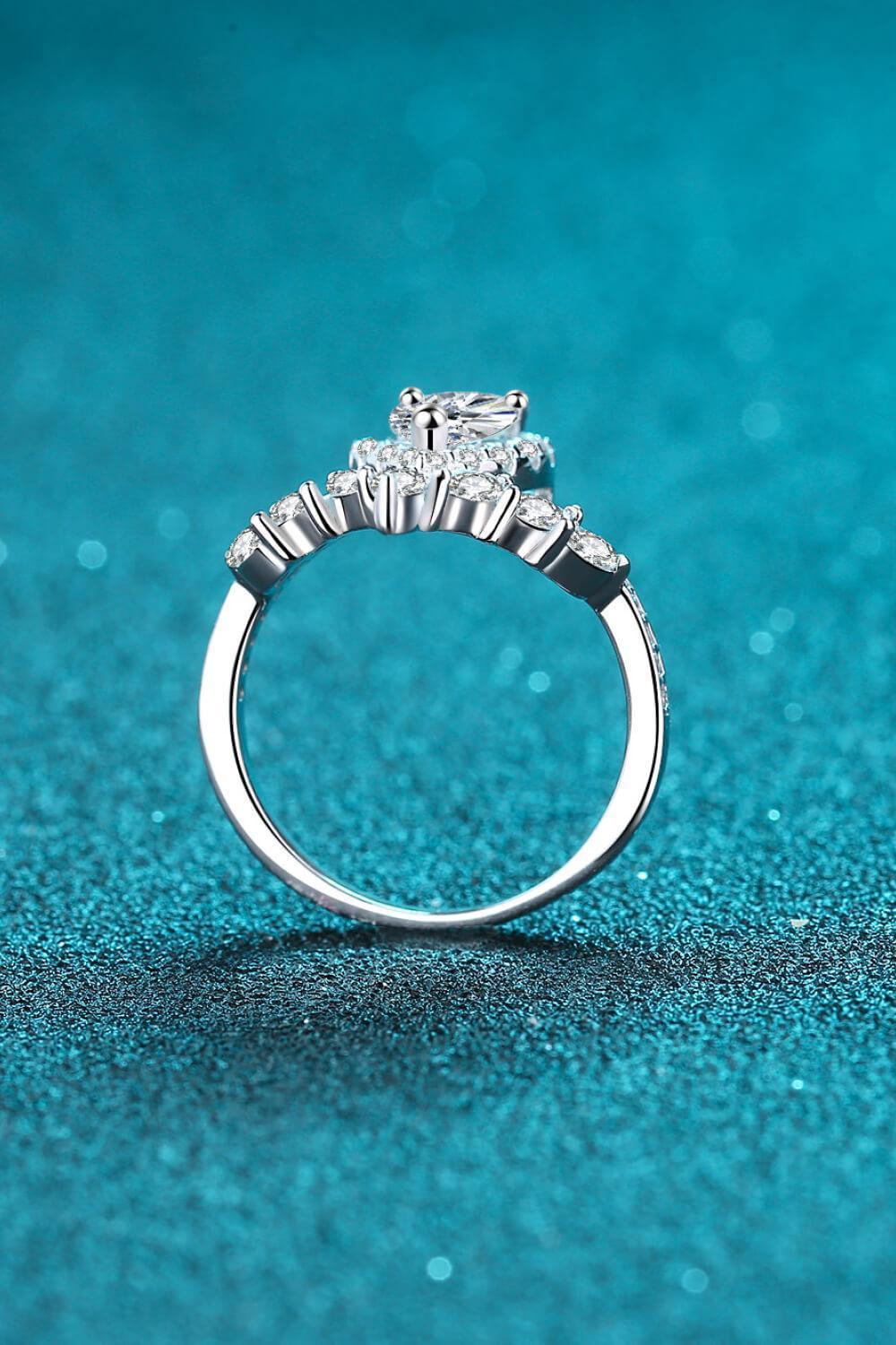 Flawlessly Created Sterling Silver 1 Carat Moissanite Ring - MXSTUDIO.COM
