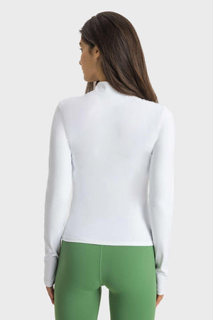 FlexiFit Thumbhole Half Zip Sports Top - MXSTUDIO.COM