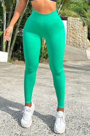 Flexible Fit Stretch Active Mint Green Leggings - MXSTUDIO.COM