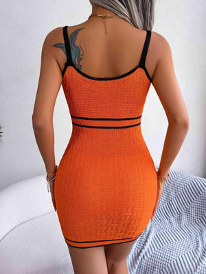 Flirty Sleeveless Cut Out Knitted Bodycon Dress-MXSTUDIO.COM