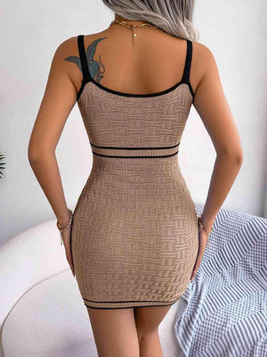 Flirty Sleeveless Cut Out Knitted Bodycon Dress-MXSTUDIO.COM