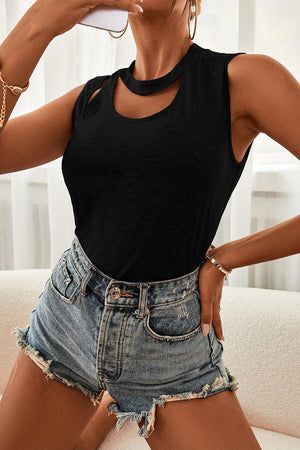 Flirty Sleeveless Cutout Tank Top - MXSTUDIO.COM