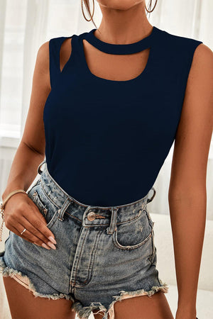 Flirty Sleeveless Cutout Tank Top - MXSTUDIO.COM