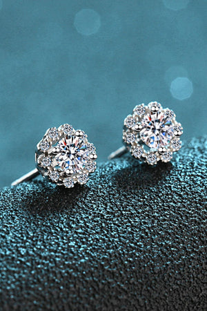 Floral 1 Carat Moissanite Stud Earrings - MXSTUDIO.COM