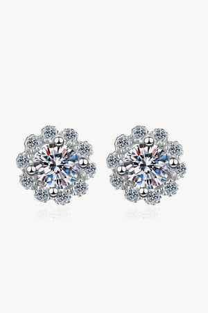 Floral 1 Carat Moissanite Stud Earrings - MXSTUDIO.COM