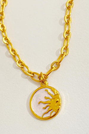 Flourishing Round Pendant Gold Plated Necklace - MXSTUDIO.COM